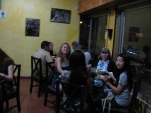 The evening meal...more rice and frijolis