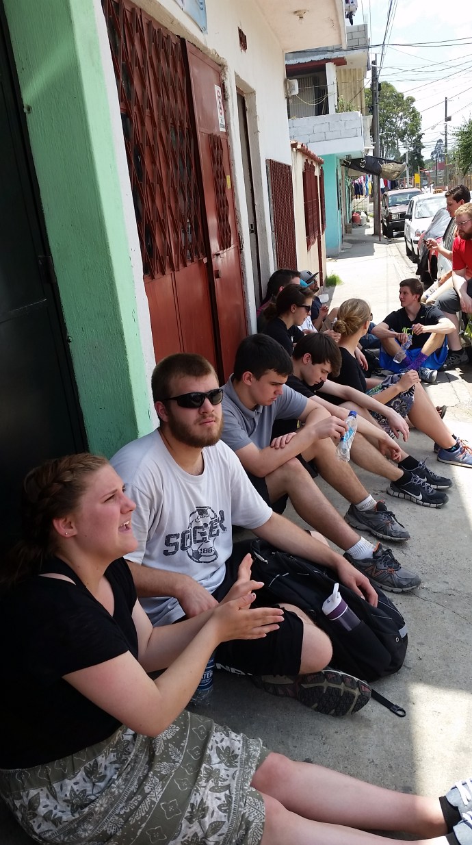 It was a hot day so a few moments in shade is welcome. There are some red faces from the hot sun this week!