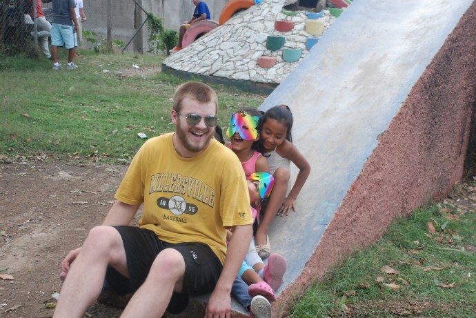 Cam playing with his new friends 